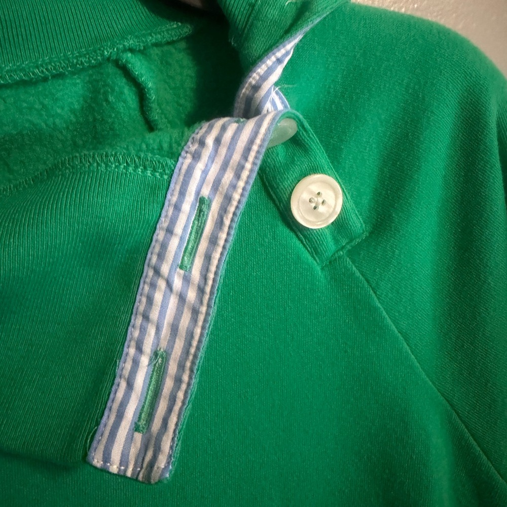 J. Crew Green Long sleeve Cowl neck Pullover w/ plaid trim button detail size S - Picture 2 of 8